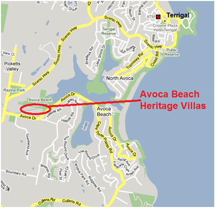 Terrigal Schoolies Hotel Map